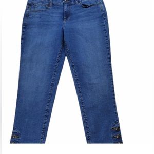 Talbots Five Pocket Jeans w/Mariner Buttons Size 8